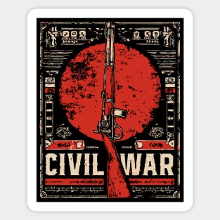 Civil War Rifle - Vintage Military History Art Sticker